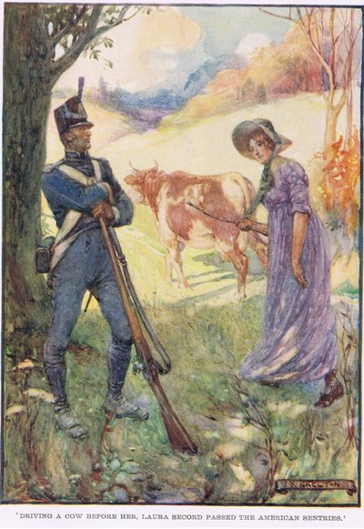 Laura Secord kørte en ko før hende forbi de amerikanske vagtposter af Joseph Ratcliffe Skelton